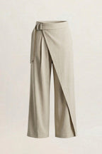 Calça Pantalona transpasse fivela