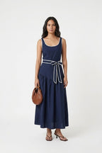 Vestido Midi Clássico Alça Larga
