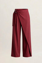 Calça Pantalona transpasse fivela