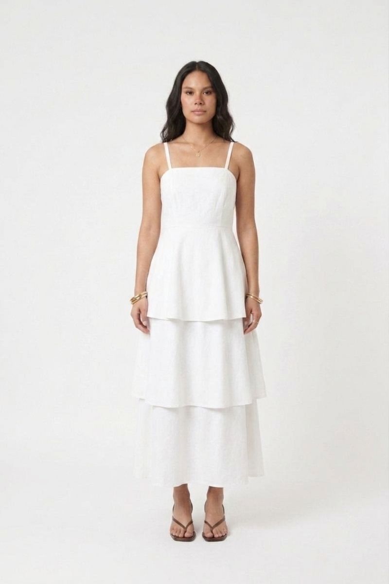 Vestido Midi Clássico Babado
