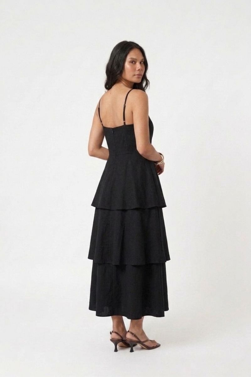 Vestido Midi Clássico Babado