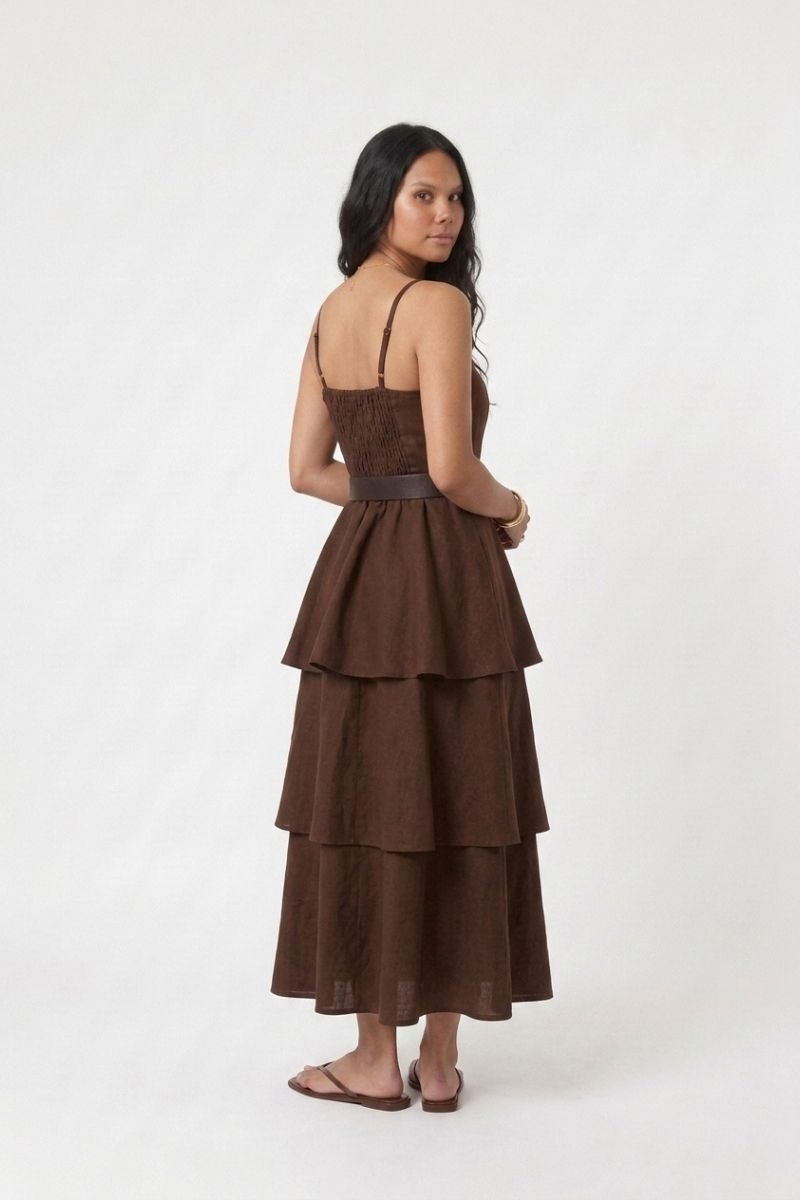 Vestido Midi Clássico Babado