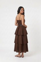 Vestido Midi Clássico Babado