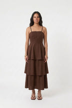 Vestido Midi Clássico Babado
