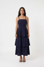 Vestido Midi Clássico Babado