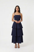 Vestido Midi Clássico Babado