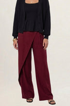 Calça Pantalona transpasse fivela