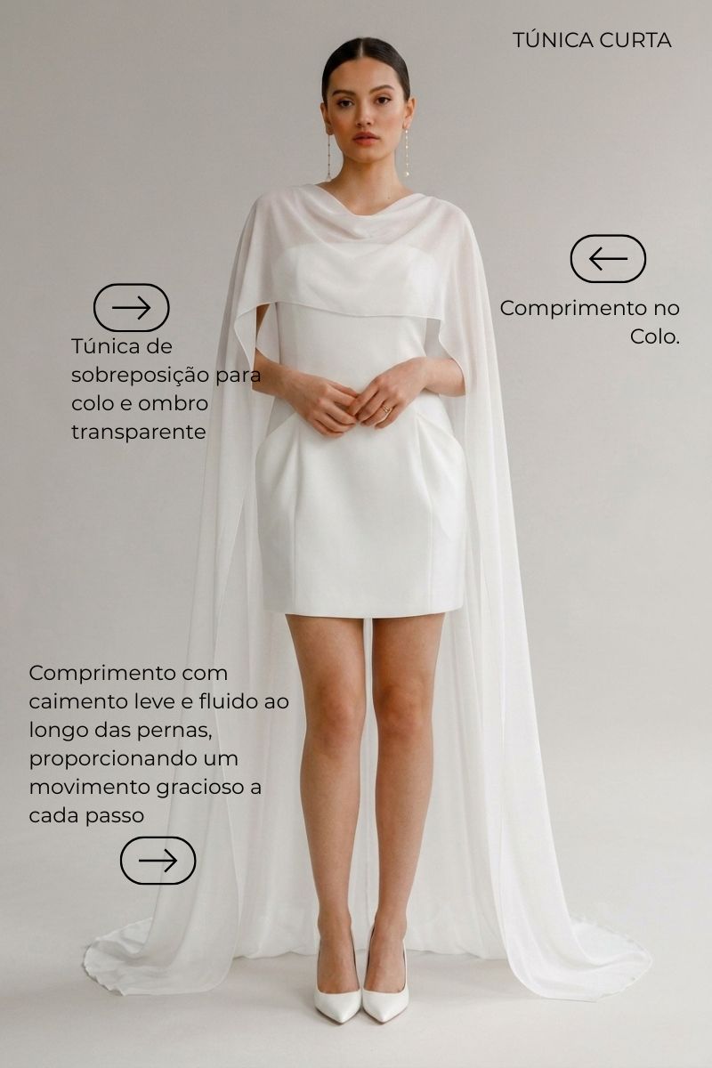 Túnica Feminina de Sobreposição Noiva