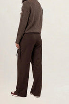 Calça Pantalona transpasse fivela