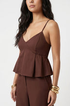 Conjunto Alfaiataria feminino Regata Babado