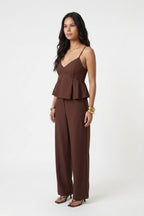 Conjunto Alfaiataria feminino Regata Babado