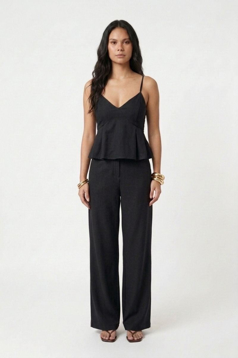 Conjunto Alfaiataria feminino Regata Babado