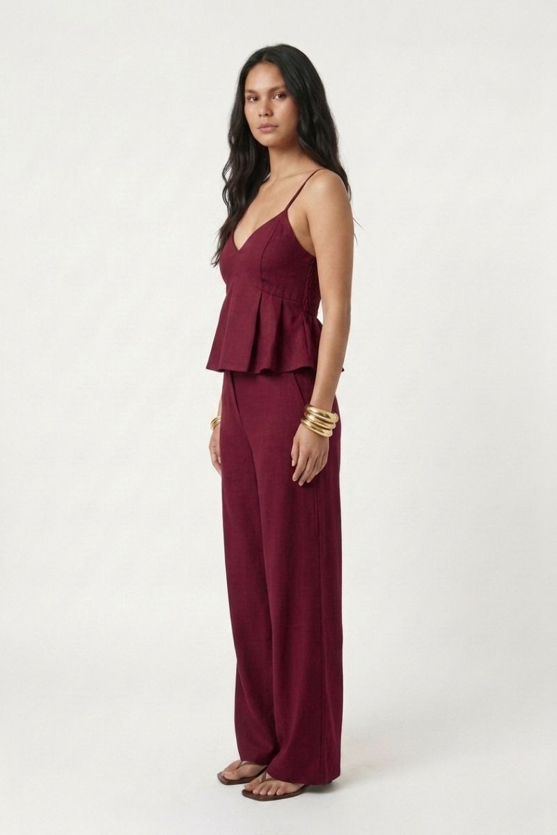 Conjunto Alfaiataria feminino Regata Babado