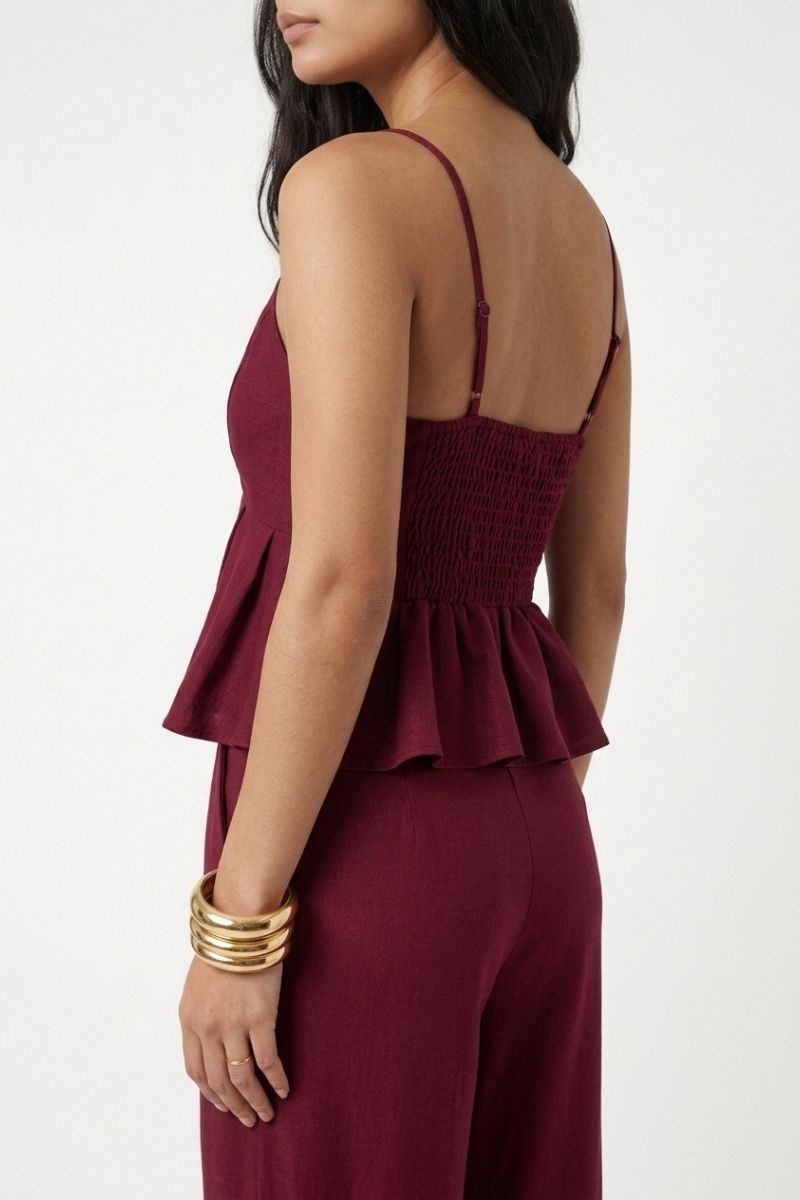 Conjunto Alfaiataria feminino Regata Babado