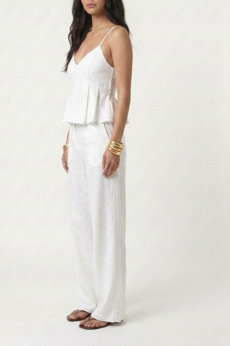 Conjunto Alfaiataria feminino Regata Babado