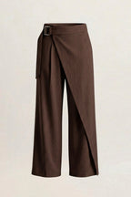 Calça Pantalona transpasse fivela
