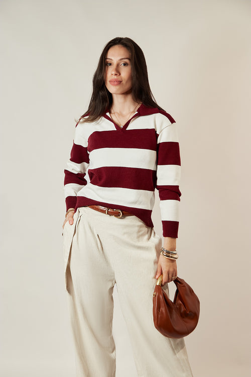 Calça Pantalona transpasse fivela