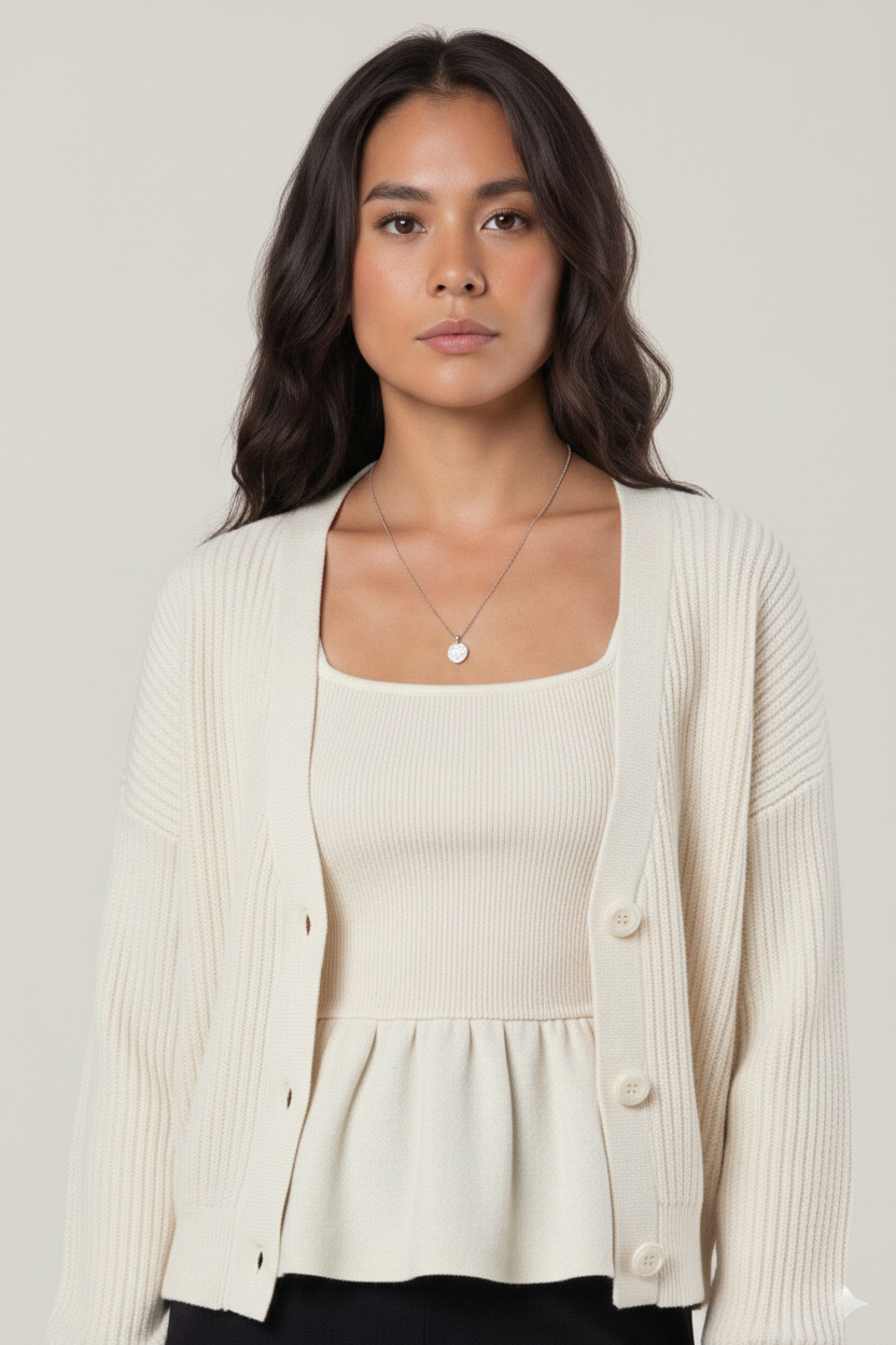 Tricot Cardigan Botões