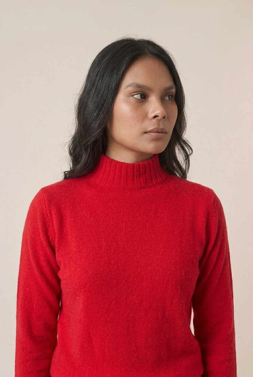 Suéter feminino de tricot gola redonda