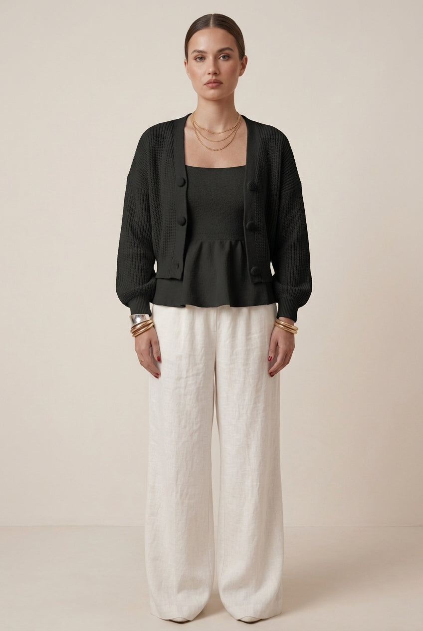 Tricot Cardigan Botões