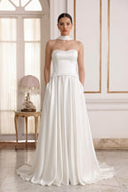 Vestido de Noiva Corset Acetinado Princesa