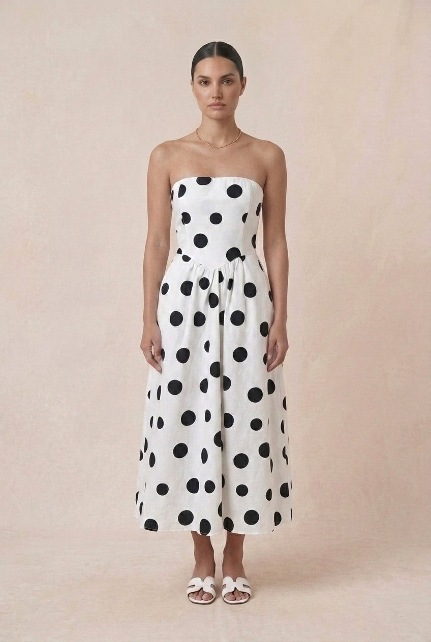 Vestido Midi Clássico Poá