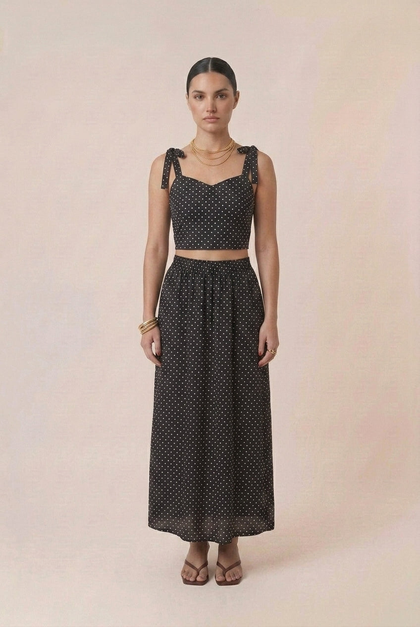 Conjunto Poá Saia Mid