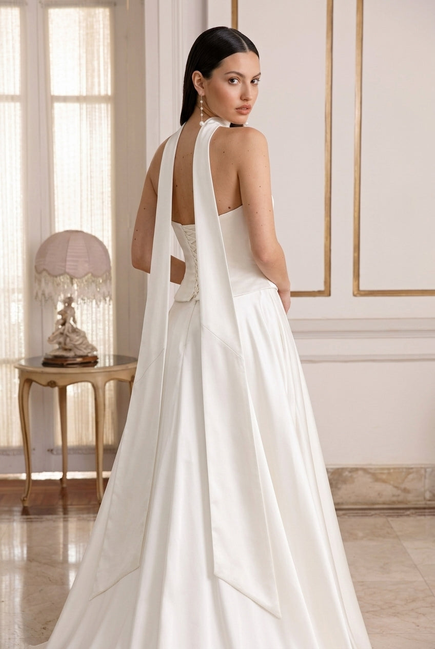 Vestido de Noiva Corset Acetinado Princesa