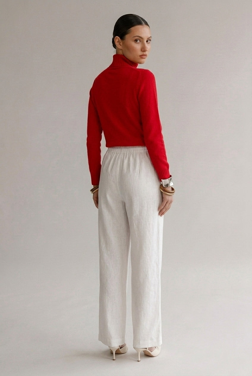 Suéter feminino de tricot gola redonda