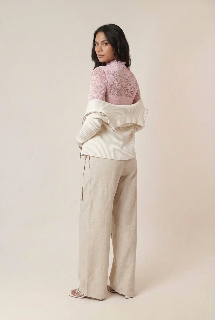 Blusa Manga Longa Aurora Renda