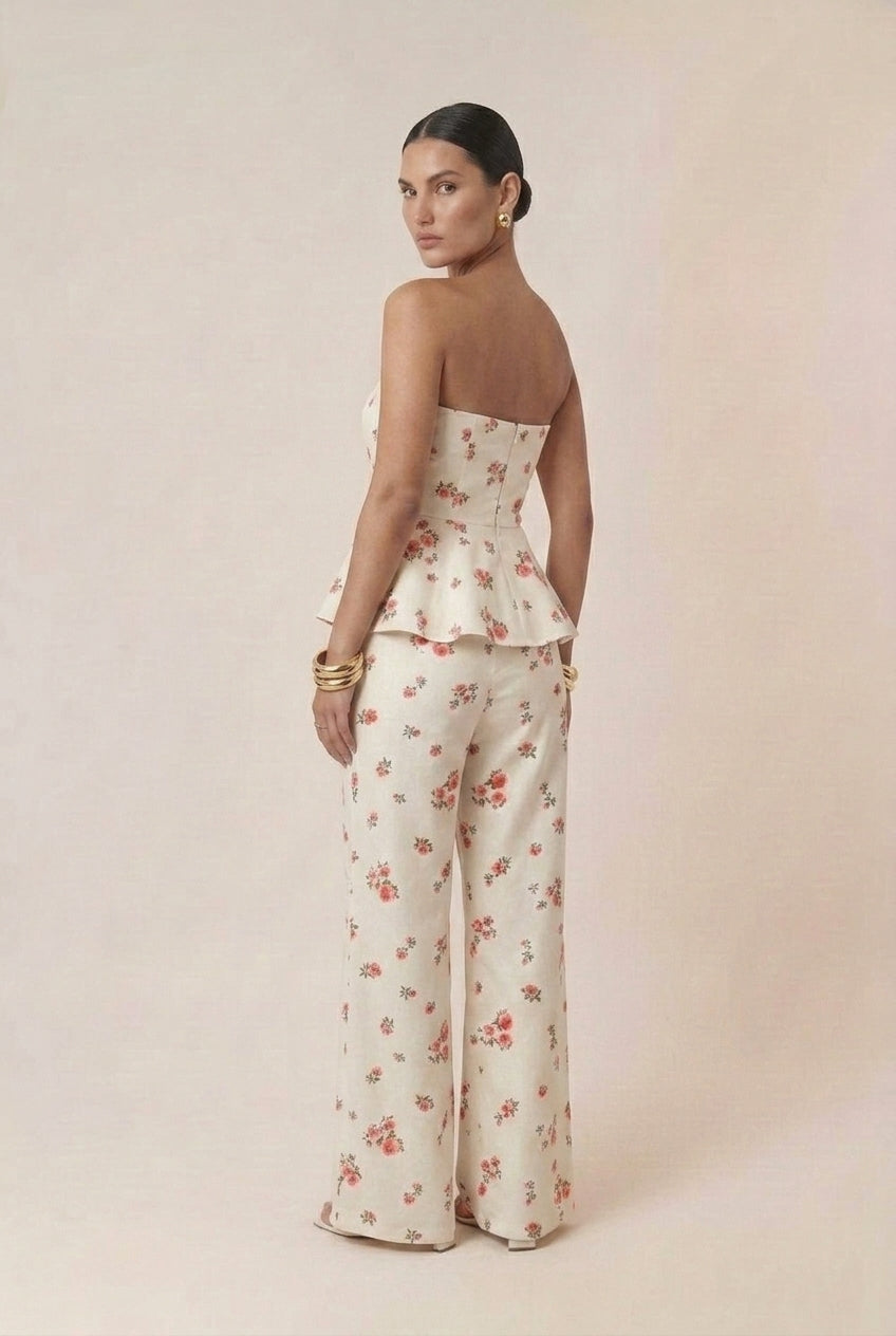 Conjunto Alfaiataria Floral Babado
