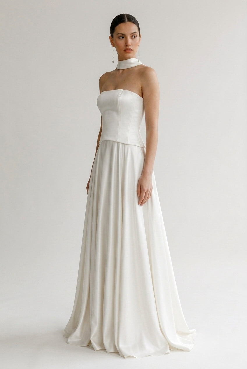 Vestido de Noiva Corset Acetinado Princesa