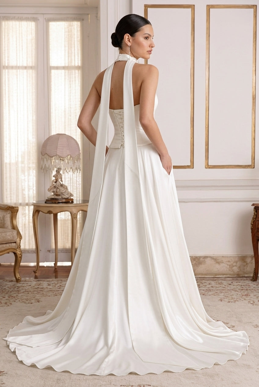 Vestido de Noiva Corset Acetinado Princesa