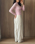Blusa Manga Longa Aurora Renda
