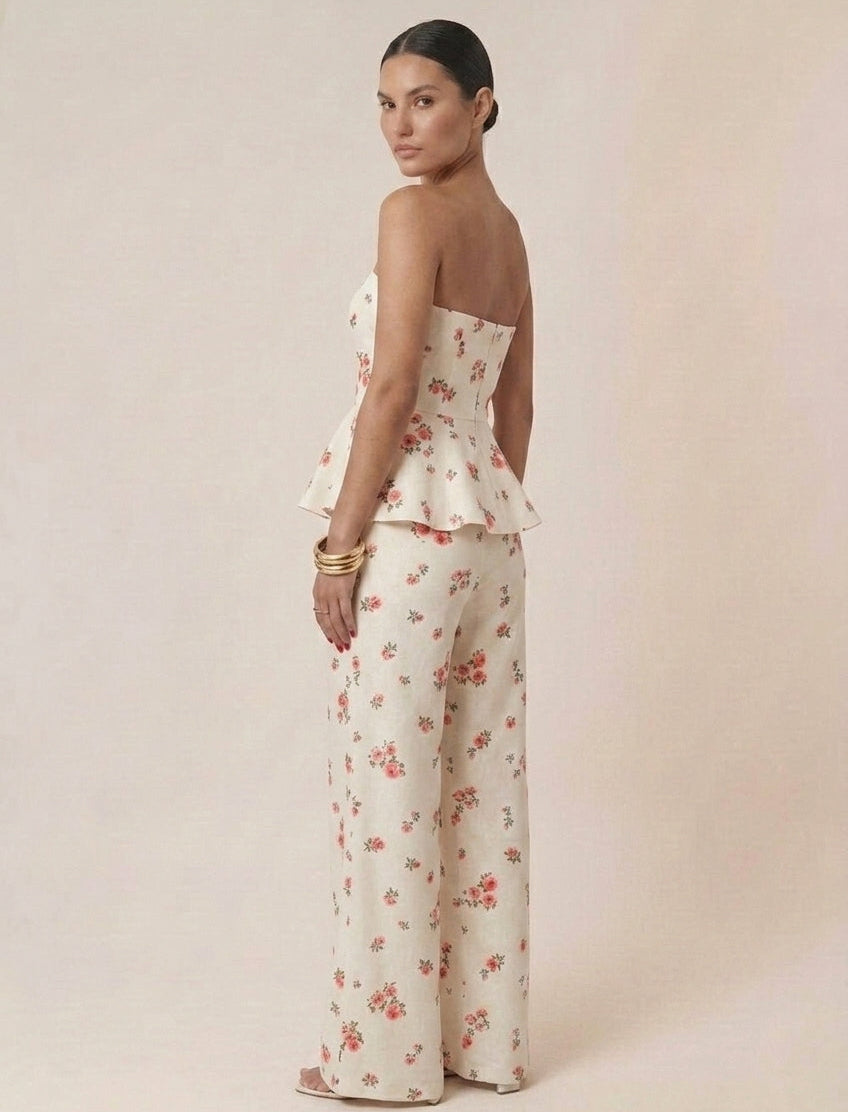 Conjunto Alfaiataria Floral Babado