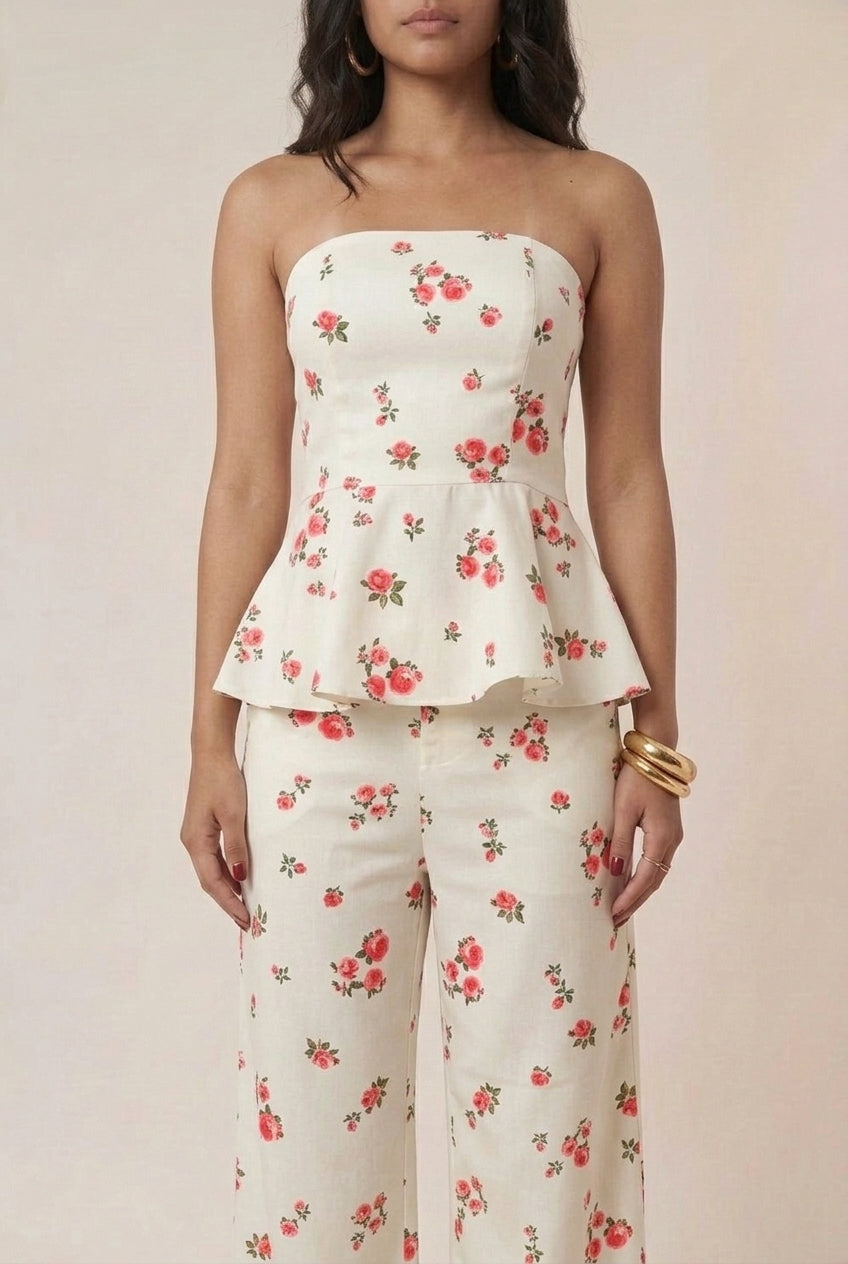 Conjunto Alfaiataria Floral Babado