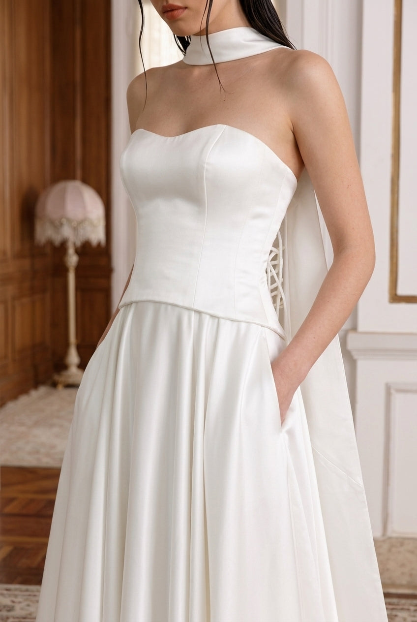 Vestido de Noiva Corset Acetinado Princesa