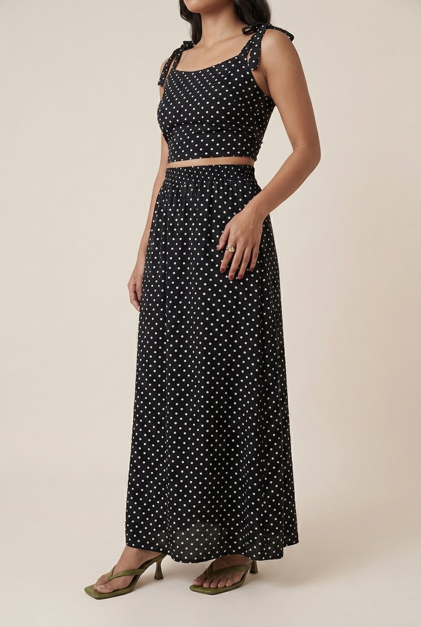 Conjunto Poá Saia Mid